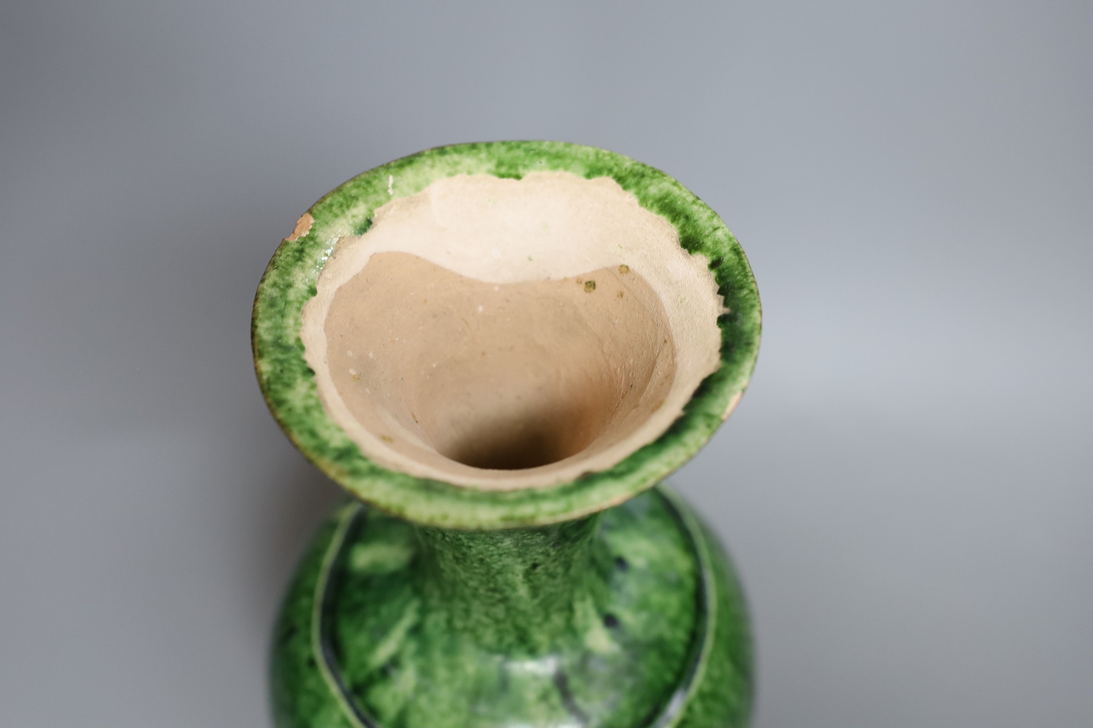 A Chinese Tang style green glazed vase, 33cm tall